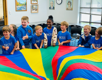 Rogers TK and Kindergarten Students Visit the Library