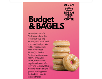 Budget and bagels flyer 
