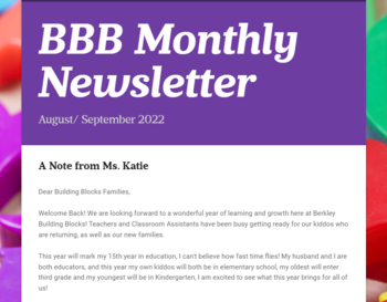 BBB Monthly Newsletter