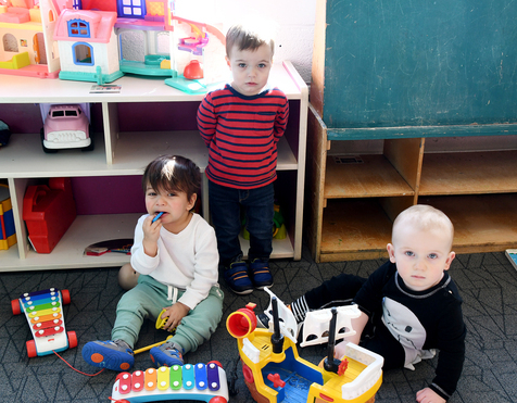 Building Blocks students sitting together.